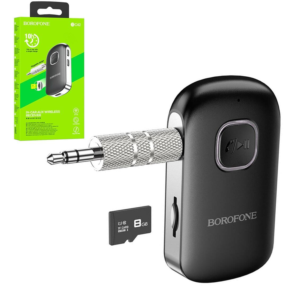 Bluetooth Aux адаптер BOROFONE BC42 + Micro SD