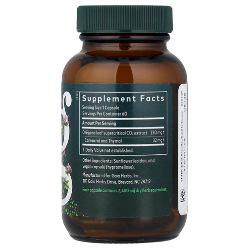 Gaia Herbs, масло орегано, 60 капсул Phyto-Caps®