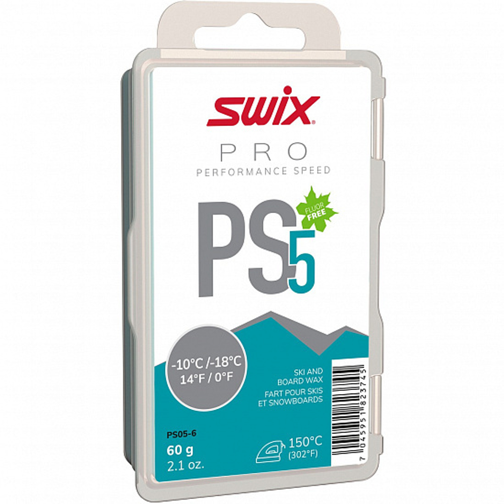 SWIX парафин универсальный PS05 Turquoise -10°C/-18°C 60г