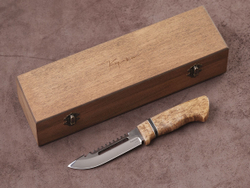 Рыбацкий нож "Барракуда", сталь AUS 8, рукоять стабилизированная карельская береза