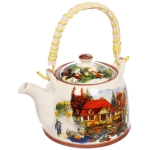 Чайник заварочный керамический 700мл с ситом «Пейзаж»