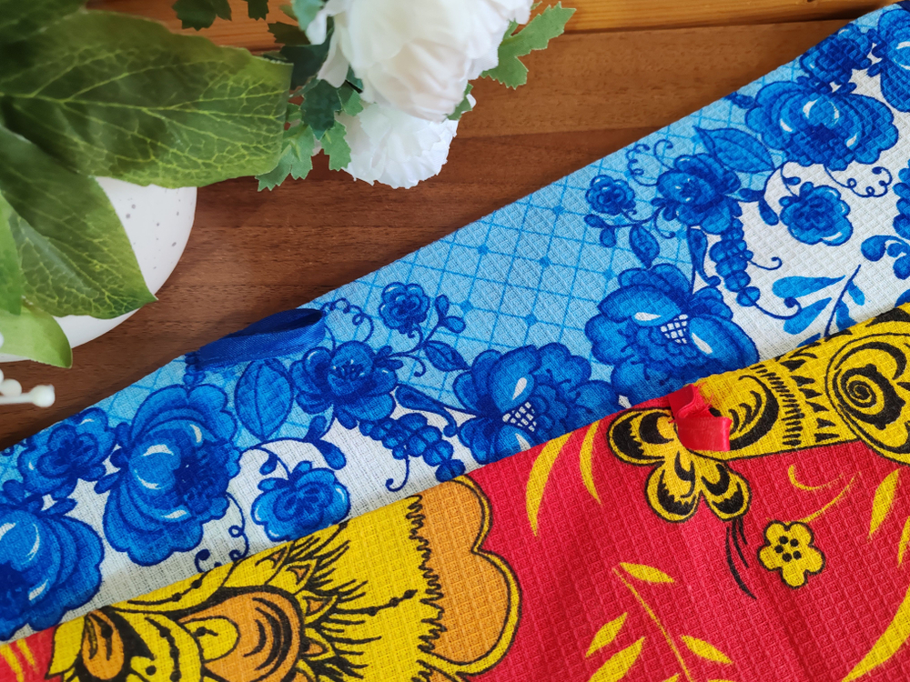 Полотенце кухонное, круглое, 2 шт, вафельное полотно