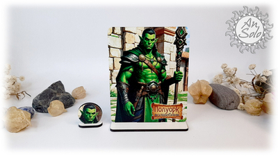 Мужской аватар Полуорк Волшебник для настольных игр, ДНД