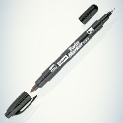 233834 Luxor Маркер перманентный двухсторонний TWIN MARKER 150, ЧЕРНЫЙ пулевидный 0.7/1мм | Luxor