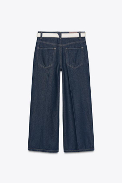 ZARA ДЖИНСЫ Z1975 СО СТРЕЛКАМИ И РЕМНЕМ, СИНИЙ