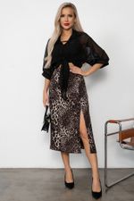 Юбка с разрезом (леопардовый принт) Юб11-20/5 Nikol