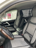 NN - 83 Ч. Белый/ Комплект чехлов на сиденья, ткань черная, строчка черная - белая, 5 предметов, серия: шарм (за комплект)