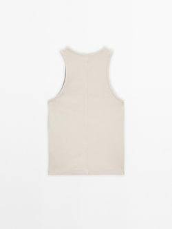 Massimo Dutti Топ с воротником-халтер, каменно-серый