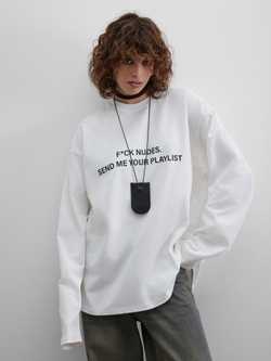 Лонгслив Playlist, молочный