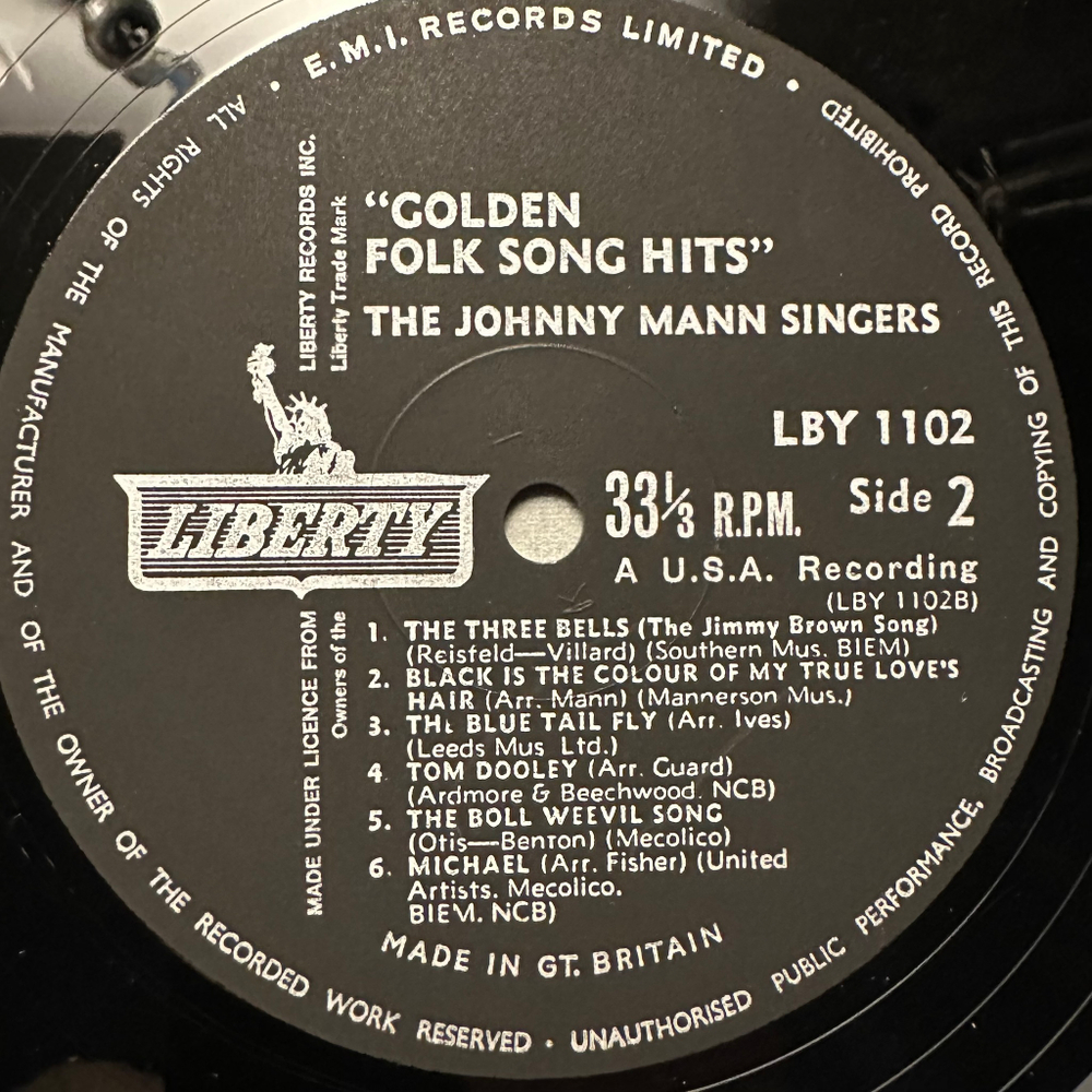 Johnny Mann Singers - Golden Folk Song Hits (Англия)