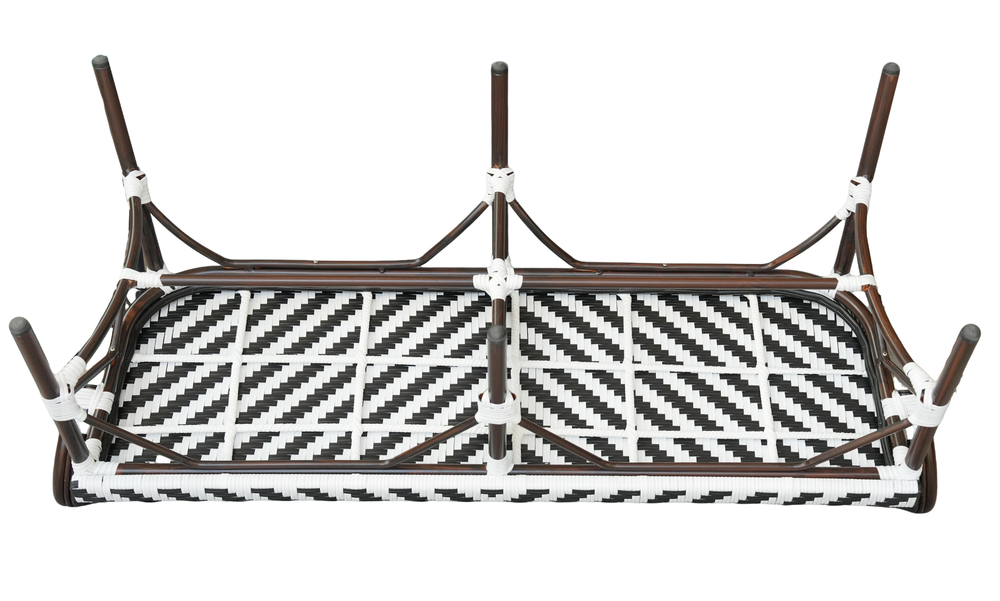 "Кабри" диван двухместный из искусственного ротанга, цвет черно-белый