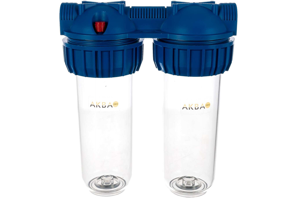 Двойной корпус АКВАПРО 10SL ХВС 1/2" прозрачный MY-H10A02
