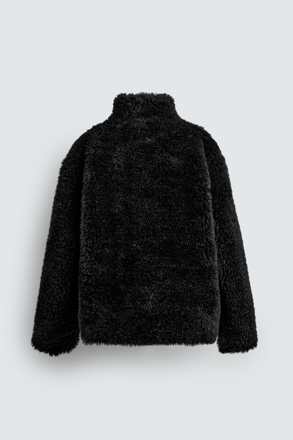 ZARA X DISNEY КУРТКА-БОМБЕР ИЗ ИСКУССТВЕННОГО МЕХА, ЧЕРНЫЙ