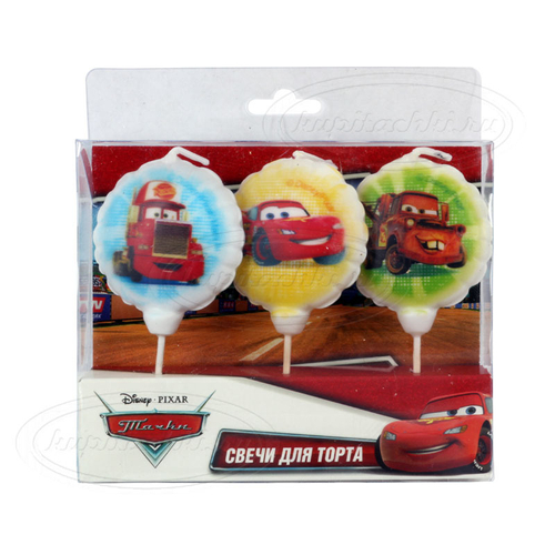 Свеча для торта леденец "Тачки"