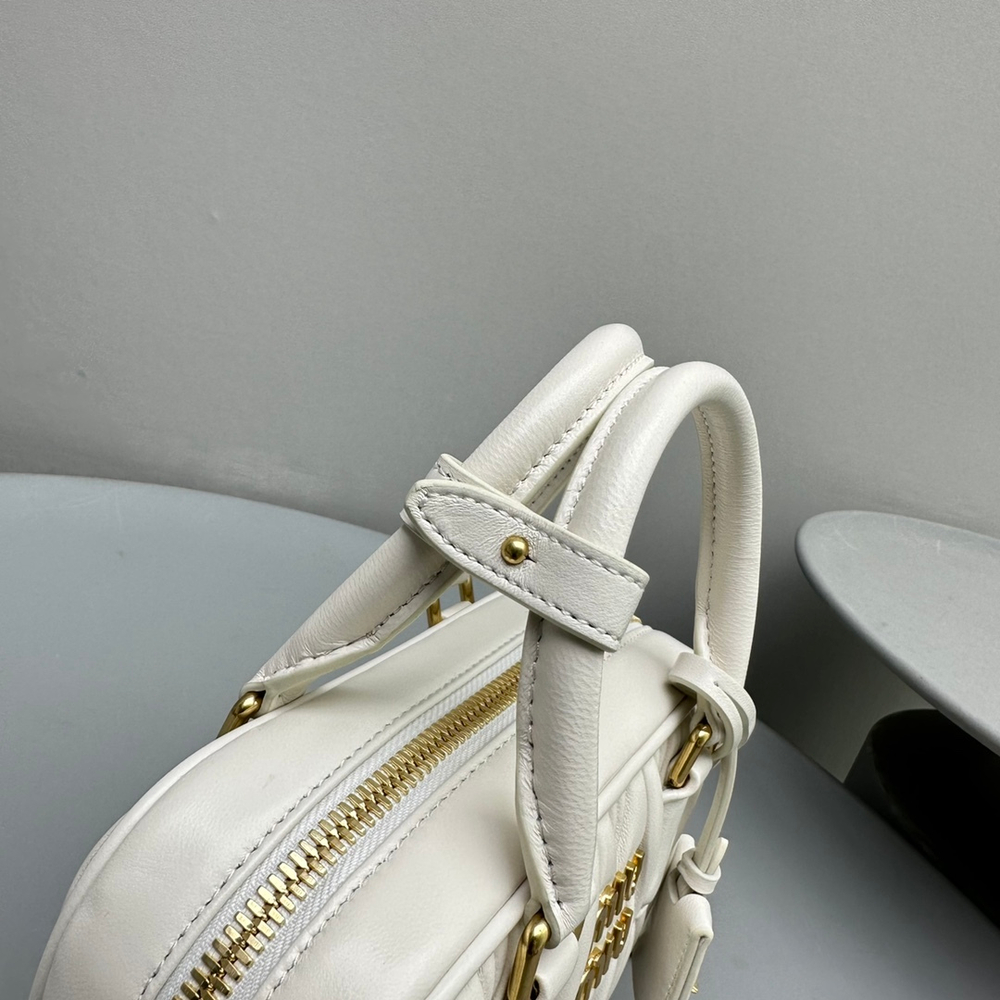 Miu Miu Matelasse Nappa Leather Top Handle Bag 19 cm