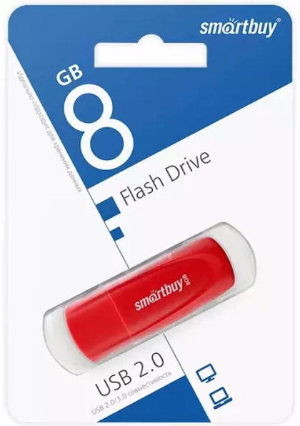8GB USB Smartbuy Scout Red