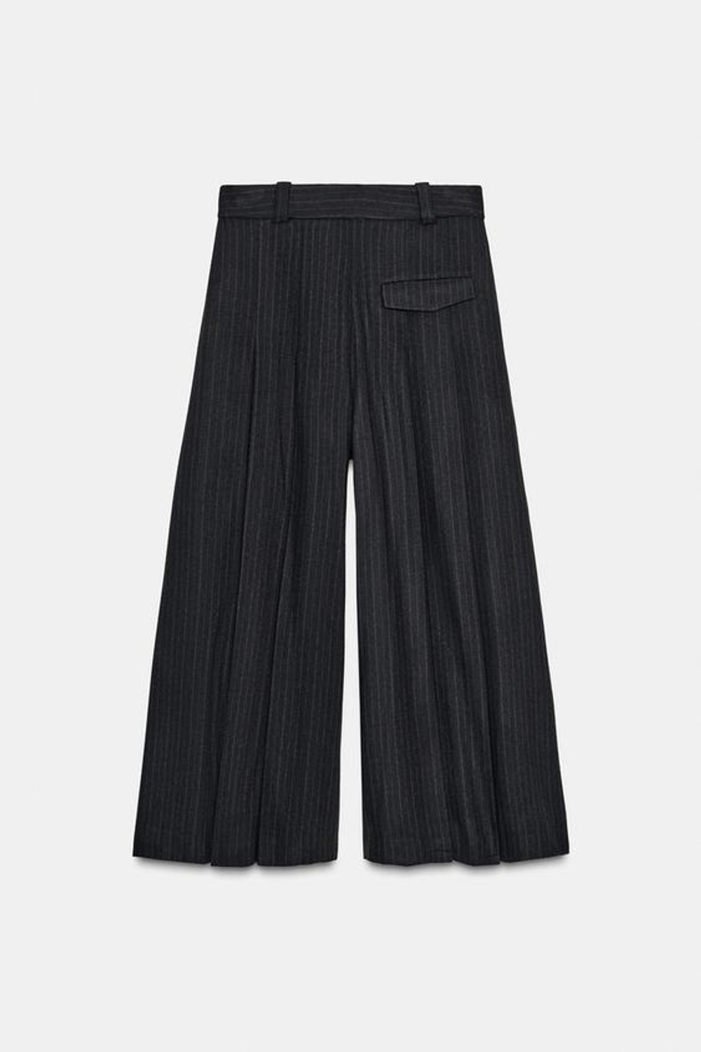 ZARA БРЮКИ WIDE LEG В ПОЛОСКУ — ZW COLLECTION, МОРСКОЙ СИНИЙ