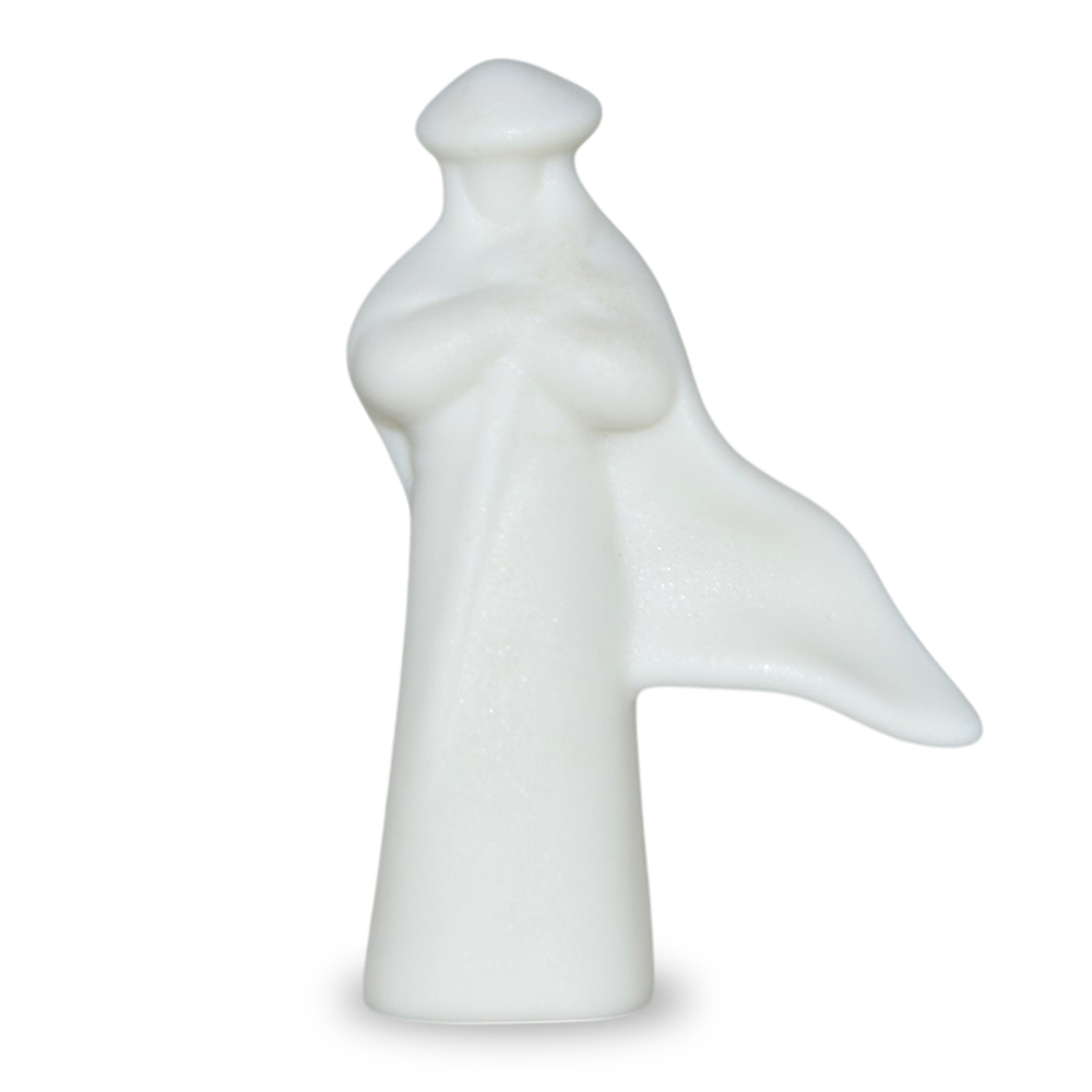 278193 Фигурка "В шляпе" 53*32мм, белый матовый фарфор