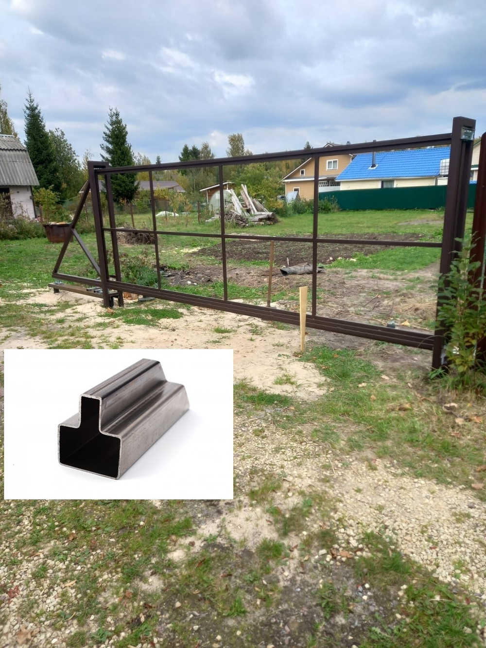 Каркас откатных ворот ОПТИМА 5 / 1,9 высота из Т ПРОФИЛЯ.