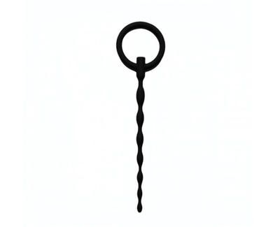 Уретральный массажер силиконовый бусы (Цвет: черный)