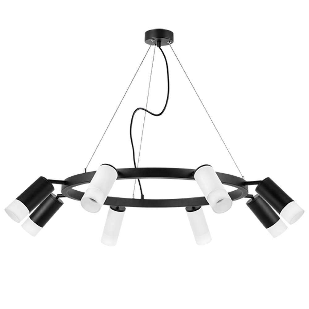 LR0183643741 Люстра RULLO 8х50W GU10 ЧЕРНЫЙ/БЕЛЫЙ (571018+214436-4+214437-4+202431-8)