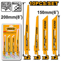 Набор пильных полотен из 10шт. для сабельной пилы по дереву и металлу INGCO RSB1001