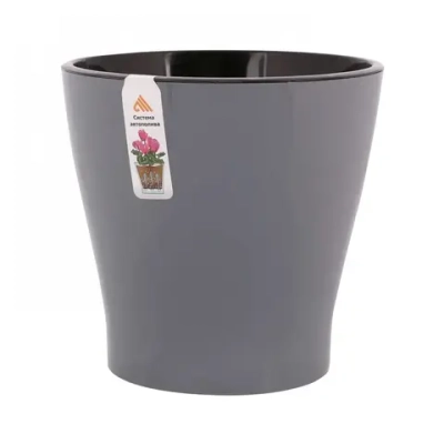 Горшок цветочный Лея 3,6л двойной серый (комплект 20 шт)