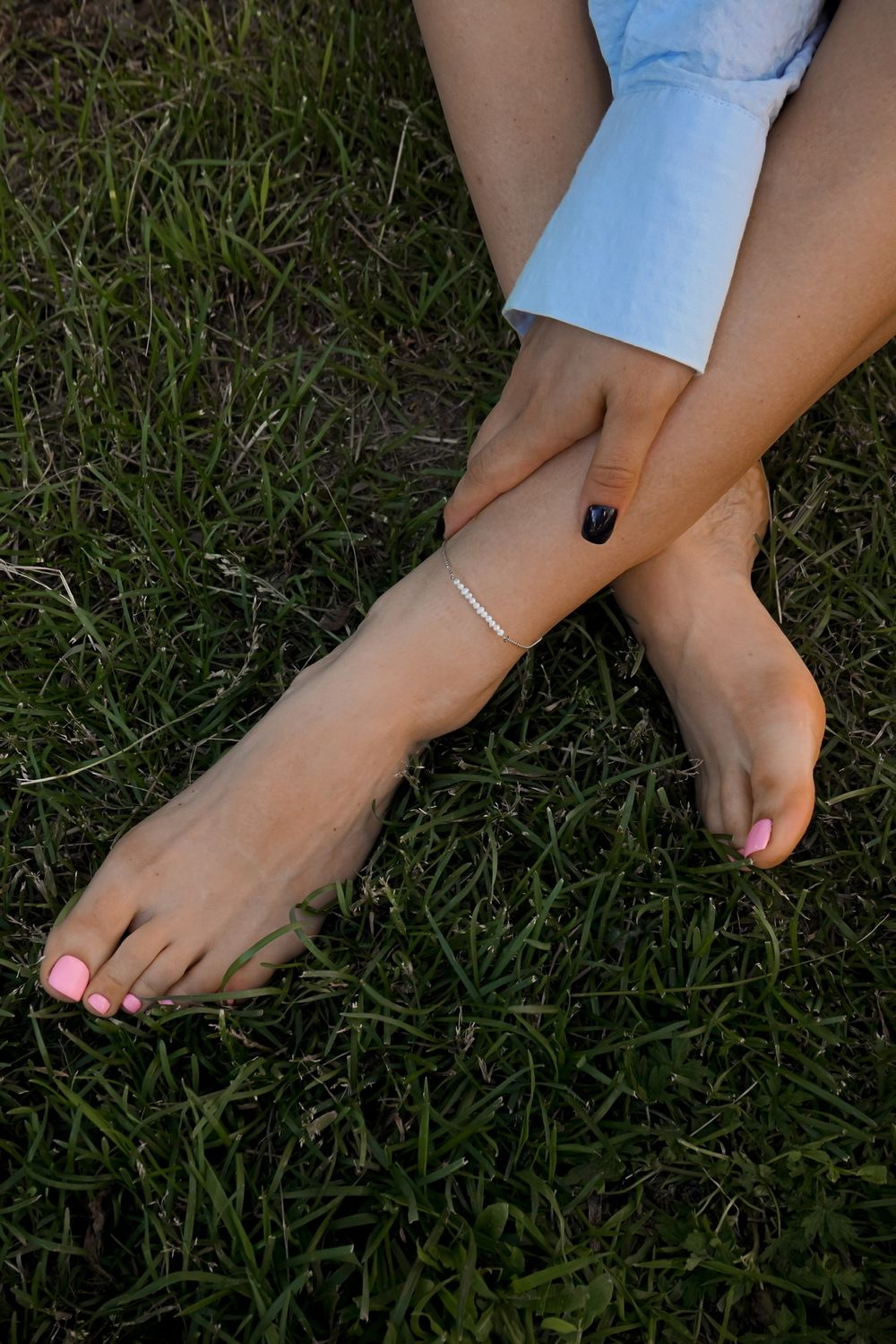 Браслет на ногу (анклет) с культивированным жемчугом Base Pearl