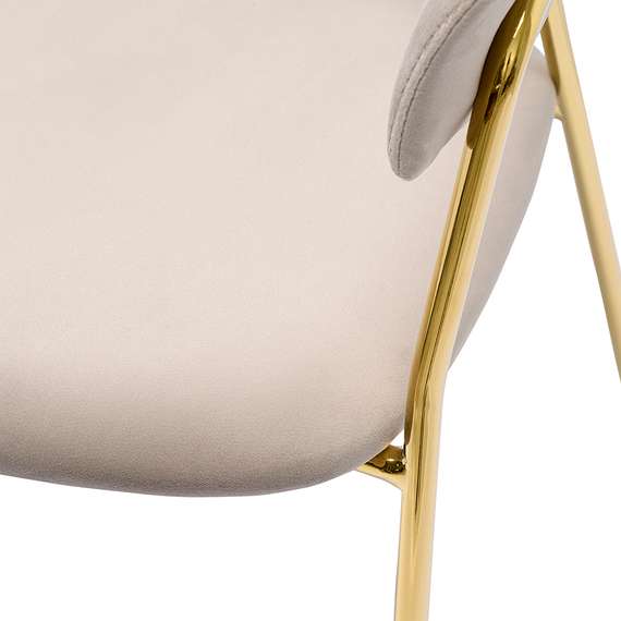 Стул Stefany, серый велюр, золотые ножки