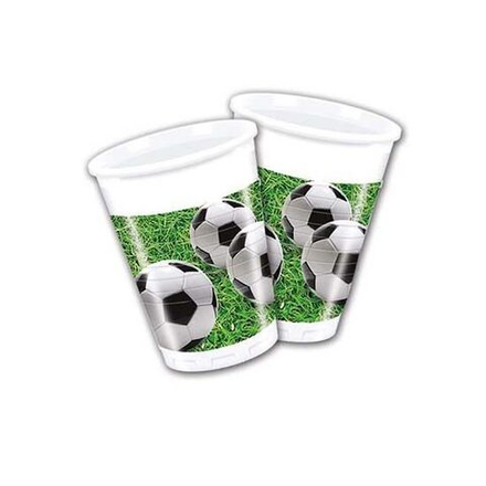 Стаканы Футбол зеленый, газон, 8 штук