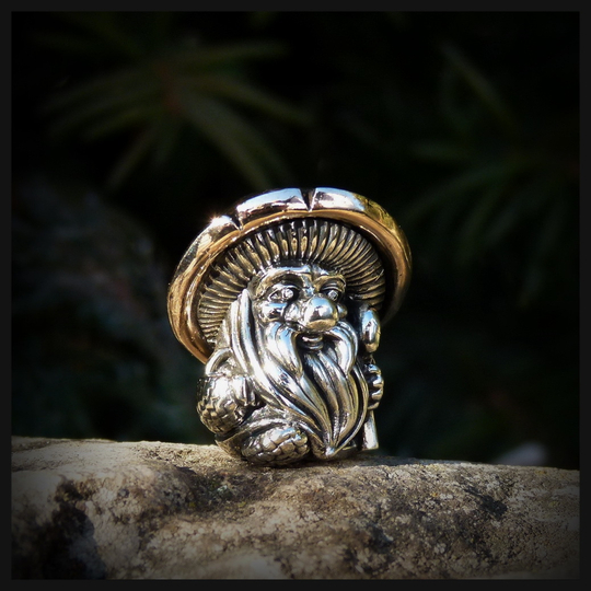 Бусина "Дух леса" для темляков или браслетов , биметалл