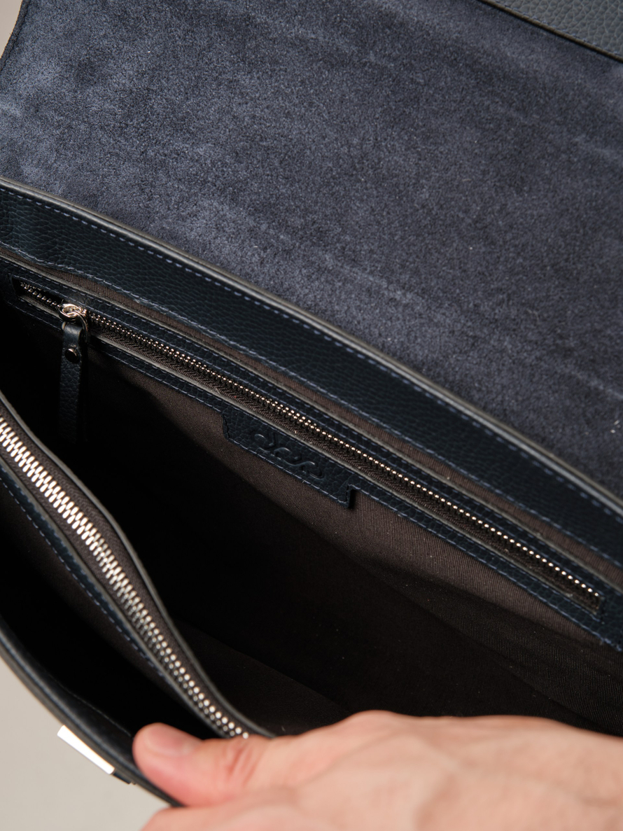 Мужская кожаная сумка Levi DBR 7115 насыщенный синий