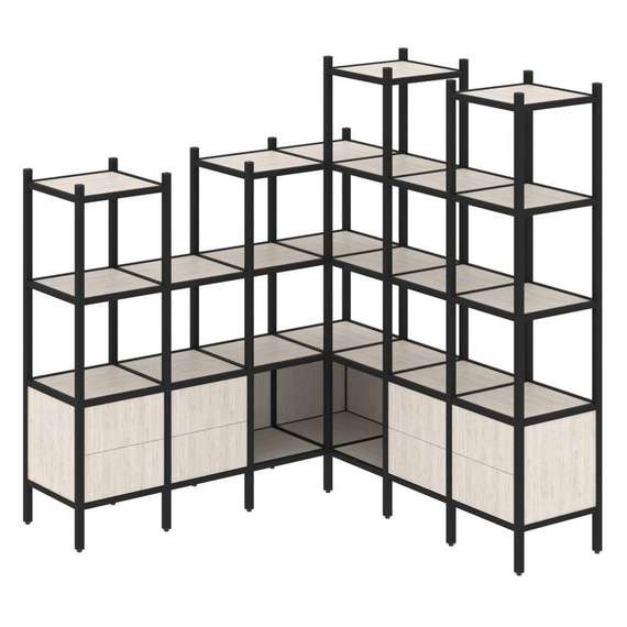 Лофт Угловой внутренний стеллаж VR.L-41  1694*1694*1869