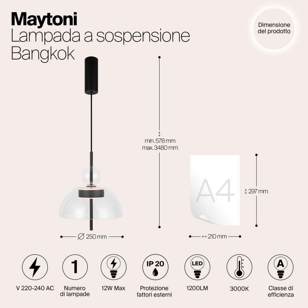 Подвесной светильник Maytoni MOD185PL-L6B3K1