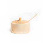 Деревянная сахарница из древесины кедра с деревянной ложкой