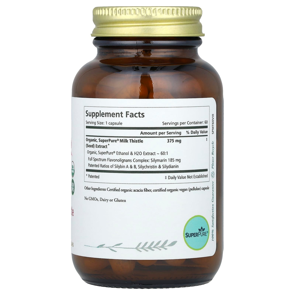 Pure Synergy, сверхчистый органический экстракт расторопши, 60 капсул