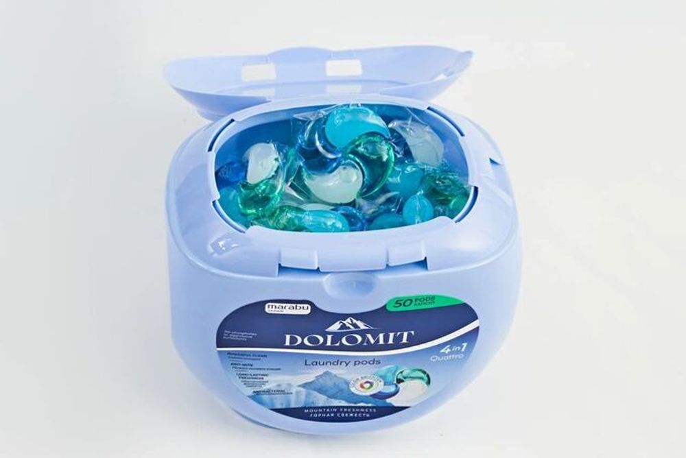 DOLOMIT  50 шт.*12 гр Капсулы для стирки белья,защита цвета горная свежесть 4 в 1