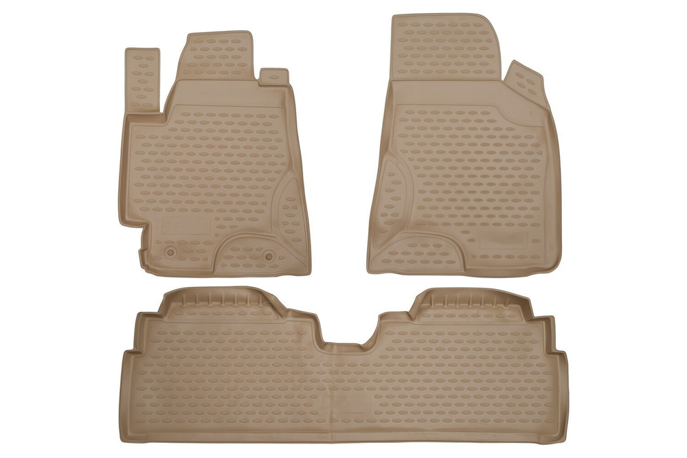 Коврики Standard, в салон TOYOTA Highlander (I, ХU20), 2001-2007, 3 шт. бежевый (полиуретан, чёрные) Element.NLC.48.44.212