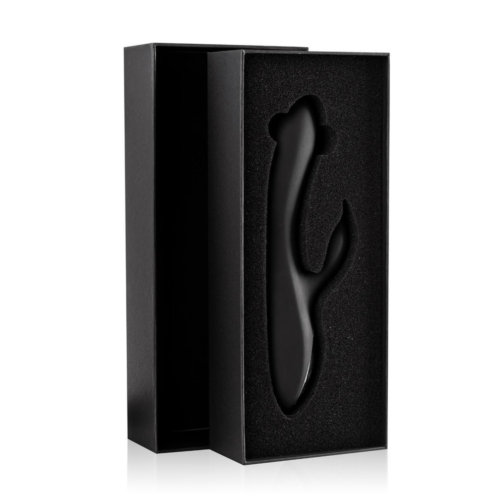 Черный вибромассажер-кролик Vibes N 2 - 22,5 см. (Цвет: черный)