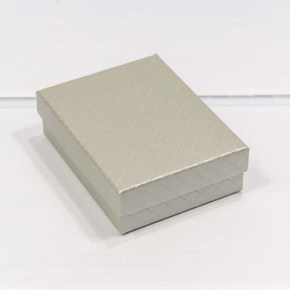 Коробка Ювелирная 9х7х2.8 см "Ромбики" (Серый)