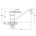 Смеситель для кухни, G.lauf, с картриджем, хром, 4T4-A043