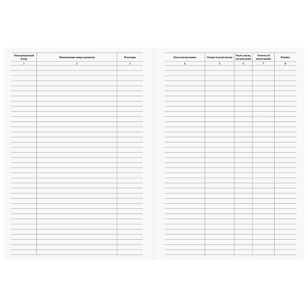 Журнал учета ПБА находящихся в рабочей коллекции форма 518/у Минздравсоцразвития РФ 60 страниц мягкая обложка тонкий картон