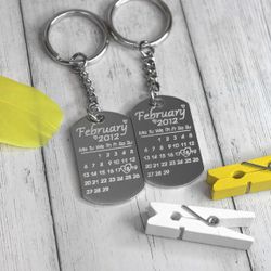Парные брелки "Календарь" с гравировкой на заказ (сталь)