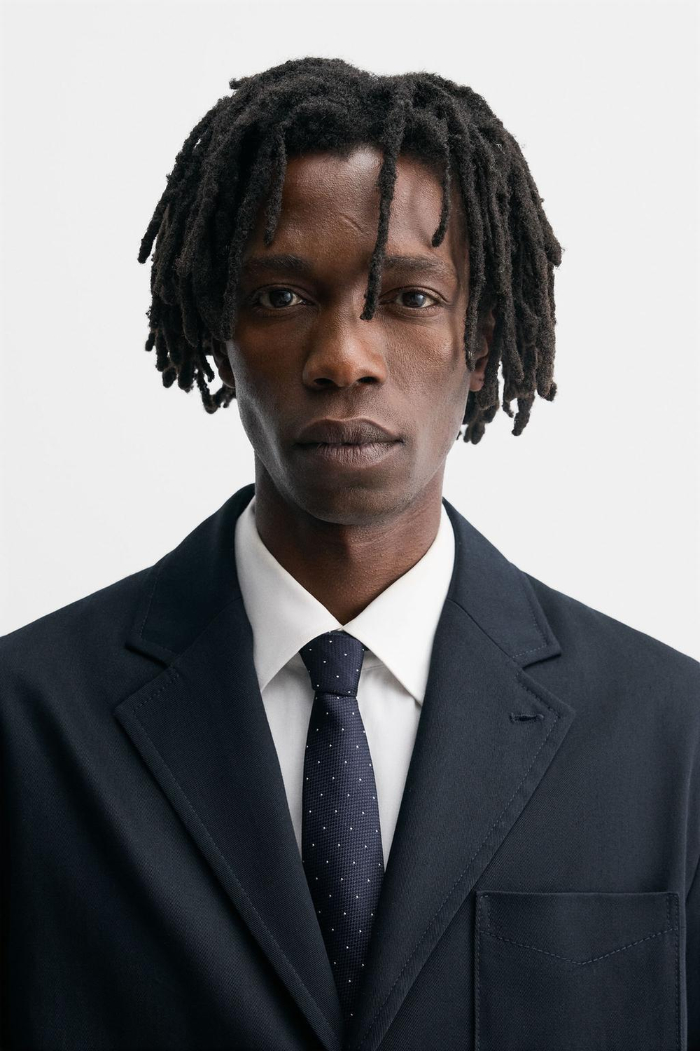 ZARA ГАЛСТУК ЖАККАРДОВЫЙ 100% ШЕЛК, МОРСКОЙ СИНИЙ