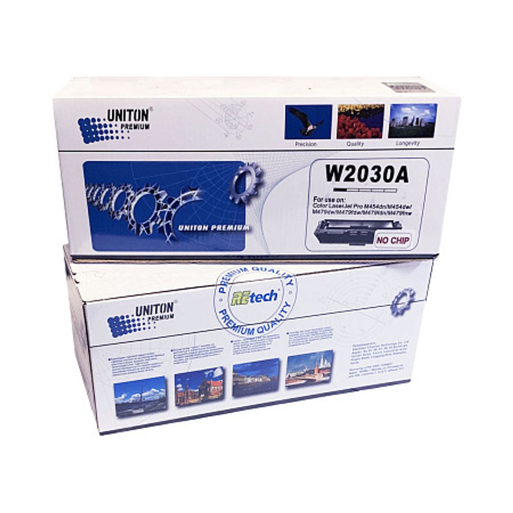 Картридж W2030A для HP Color LJ M454, M455, MFP M479 (415A) черный (2,4K) БЕЗ ЧИПА!!! UNITON Premium GREEN LINE (Eco Protected)