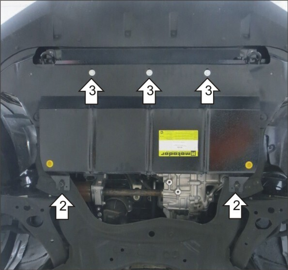 Защита картера двигателя, КПП (2 мм, сталь) для Haval H2 2015-2020 Motodor.63103