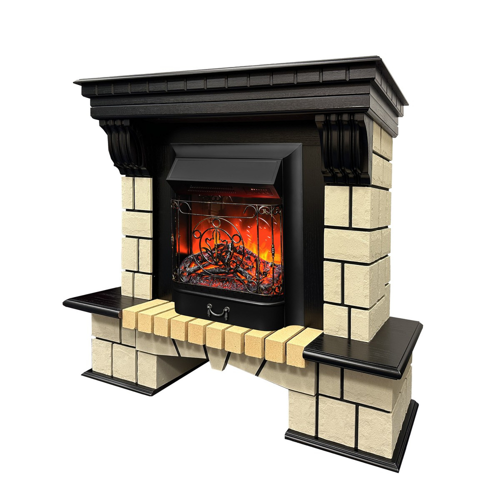 Электрокамин RealFlame Stone ML DN античный дуб с очагом Majestic Lux BL RC
