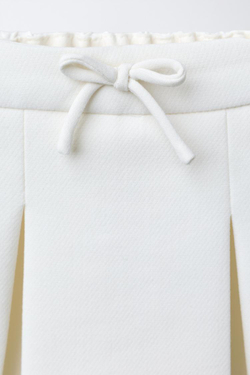 ZARA ПЛИССИРОВАННАЯ ЮБКА, ЖЕЛТОВАТО-БЕЛЫЙ