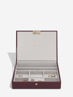 Органайзер для украшений и часов Stackers Classic Jewellery Box, 4 секции - Burgundy (Burgundy / бордовый / Burgundy / 600 / 700 / Органайзер-косметичка с крышкой)