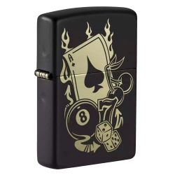Зажигалка Zippo 49257 Gambling Design, Black Matte